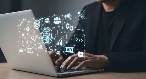 Real-time data and digital identity network illustration – modern data platform concept